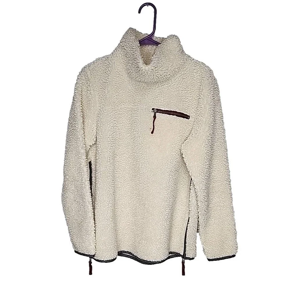 Y2K LL Bean Signature Fleece Jacket Side Zip Women's Size M EUC